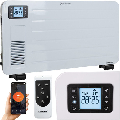 Convector electric, control aplicatie Wifi, functie turbo, temporizator, afisaj LCD, 2300 W, otel si ABS, alb - imagine 12